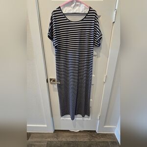 Black and White Striped Maxi Dress